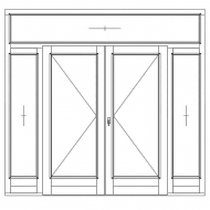 Двустворчатая дверь с верхней и боковыми фрамугами
